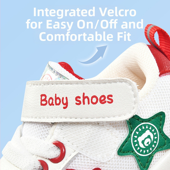 Unisex παπούτσια για νήπια – αναπνεύσιμο πάνω μέρος από δίχτυ, δέρμα από μικροϊνες, αντιολισθητική σόλα, για 12–36 μήνες