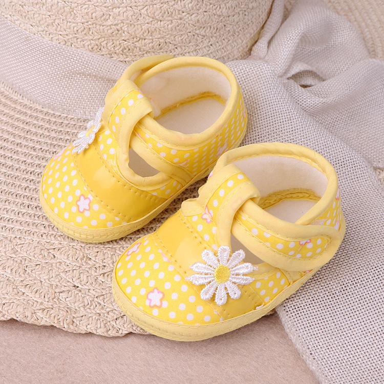 Patike za bebe za prve korake s Velcro zatvaračem, prozračni pamuk gornji dio, cvjetni uzorak, 12-36 mjeseci