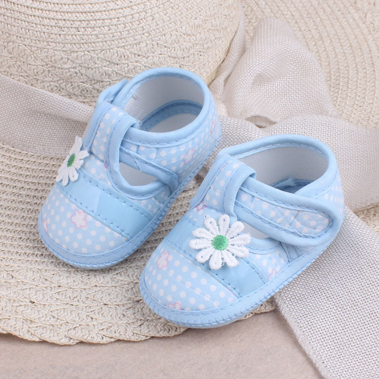 Patike za bebe za prve korake s Velcro zatvaračem, prozračni pamuk gornji dio, cvjetni uzorak, 12-36 mjeseci