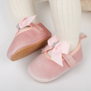 Παπούτσια Πριγκίπισσα για κορίτσια - άνω μέρος από βαμβάκι, συνθετική σόλα, Velcro κλείσιμο, αντιολισθητικά, ηλικία 12–36 μηνών / 24–48 μηνών