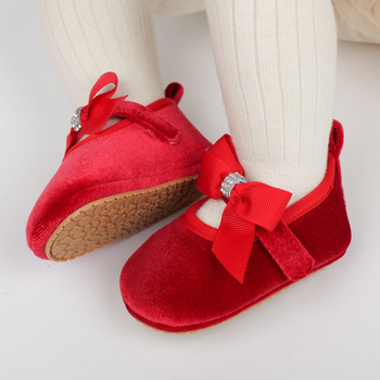 Παπούτσια Πριγκίπισσα για κορίτσια - άνω μέρος από βαμβάκι, συνθετική σόλα, Velcro κλείσιμο, αντιολισθητικά, ηλικία 12–36 μηνών / 24–48 μηνών