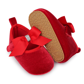 Παπούτσια Πριγκίπισσα για κορίτσια - άνω μέρος από βαμβάκι, συνθετική σόλα, Velcro κλείσιμο, αντιολισθητικά, ηλικία 12–36 μηνών / 24–48 μηνών