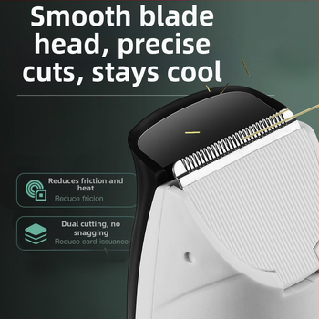 Vaikų plaukų kirpimo mašina - įkraunama, atspari vandeniui, tylus veikimas (keraminis peilis, įmontuota 300–500 mAh baterija, 8–12 val. veikimo laikas)