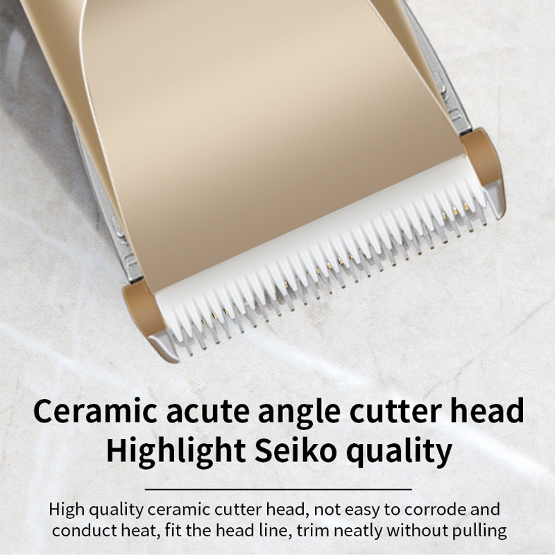 Elektrinis kirpimo įrankis gyvūnams ir žmonėms, šepetėlinis variklis, titano lydinio peilis, įmontuota 500–800 mAh baterija, įkraunama, veikimo laikas 1–3 valandos, atsparus vandeniui