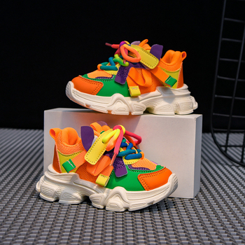 Παιδικά φθινοπωρινά αθλητικά παπούτσια για ηλικίες 1–3 ετών, επάνω μέρος από μικροϊνες, κούμπωμα Velcro, σόλα PVC, παπούτσια διάβασης ποταμών