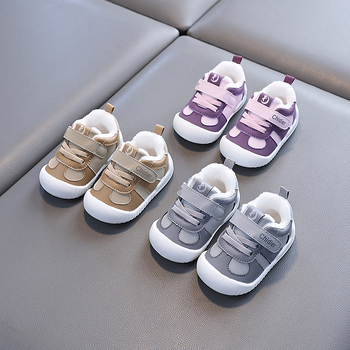 Ziemas apaviņi zīdaiņiem 1–3 gadiem, flīsa iekšējā odere, PU augšdaļa, TPR zole, Velcro aizdare (1–3 gadi; PU; TPR; fleece; Velcro)