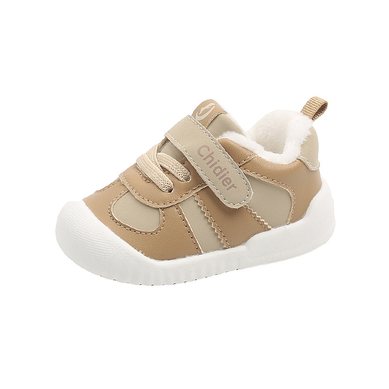 Ziemas apaviņi zīdaiņiem 1–3 gadiem, flīsa iekšējā odere, PU augšdaļa, TPR zole, Velcro aizdare (1–3 gadi; PU; TPR; fleece; Velcro)