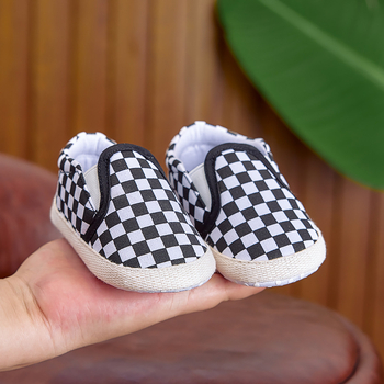 Παπούτσια Νήπιων - Μαλακή σόλα, Άνω μέρος από βαμβακωμάρι, Αντιολισθητική σόλα, Καρό μοτίβο, Ηλικίες 12–36 μηνών