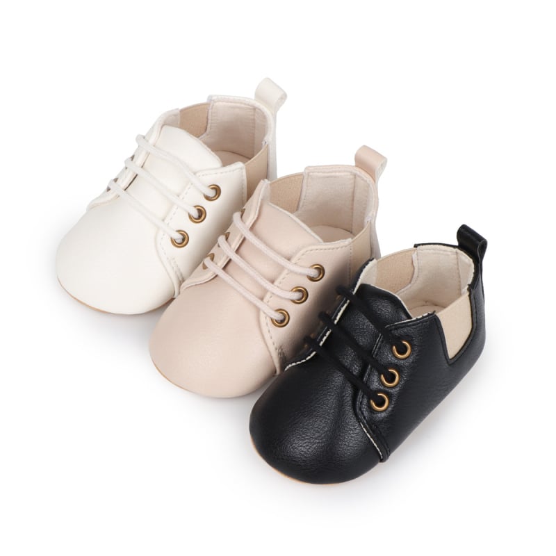 Cipele za bebe s vezicama, jednobojne boje, unutarnje, za 0-1 godinu, unisex, mekana gumena potplat protiv klizanja