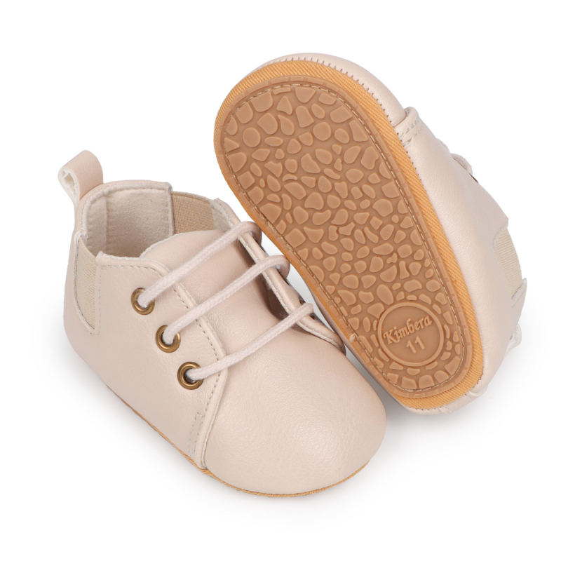 Cipele za bebe s vezicama, jednobojne boje, unutarnje, za 0-1 godinu, unisex, mekana gumena potplat protiv klizanja