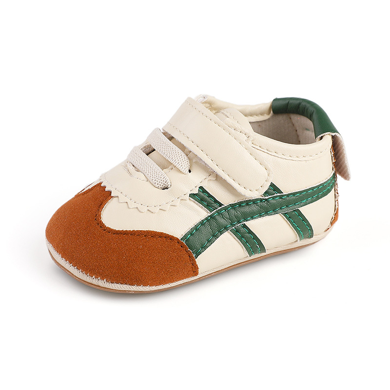 Casual obuće za bebe i malu djecu, prozračni PU, niski gornji dio, Velcro, prugasti uzorak, proljeće-jesen, 12-36 mjeseci