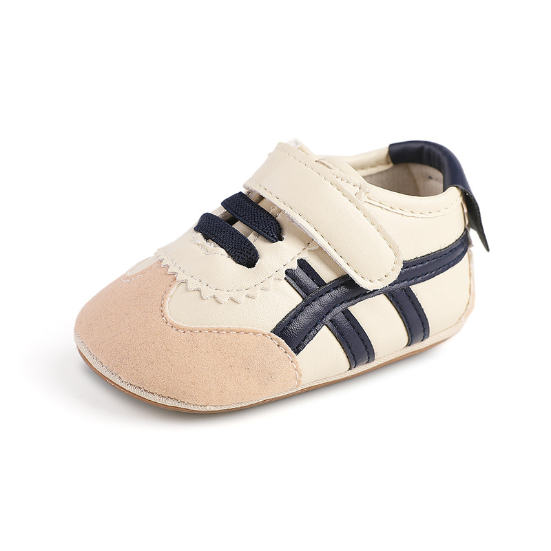 Casual obuće za bebe i malu djecu, prozračni PU, niski gornji dio, Velcro, prugasti uzorak, proljeće-jesen, 12-36 mjeseci