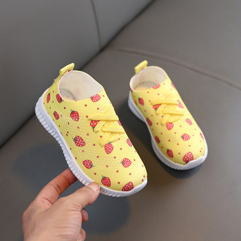 Παιδικά παπούτσια για κορίτσια, τρεξίματος με αναπνεύσιμο ύφασμα πάνω, σόλα καουτσούκ, slip-on, ελαφριά, με προσαρμοσμένο μοτίβο — Άνοιξη 2025