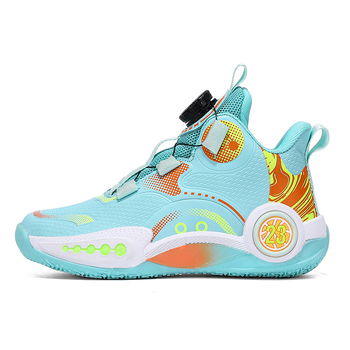 Παιδικά παπούτσια μπάσκετ για αγόρια με περιστρεφόμενη αγκράφα, άνω μέρος από Ultra-Fiber δέρμα, σόλα από καουτσούκ, για όλες τις εποχές, κατάλληλα για 7–16 ετών