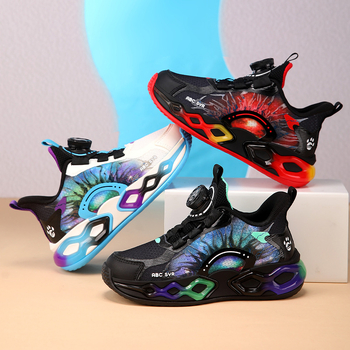 Παπούτσια Τρεξίματος για Αγόρια, Άνω Μέρος από Δίκτυο, Σόλα EVA, Κλείσιμο με Περιστρεπόμενο Κουμπί, Διαπνέοντα