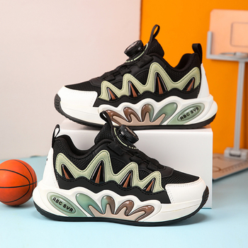 Παιδικά παπούτσια με κουμπί, άνωθεν από διχτυωτό υλικό + συνθετικό δέρμα; διαπνοή, ελαφριά, αντιολίσθητα, σόλα EVA; unisex για 4–16 ετών, όλο τον χρόνο