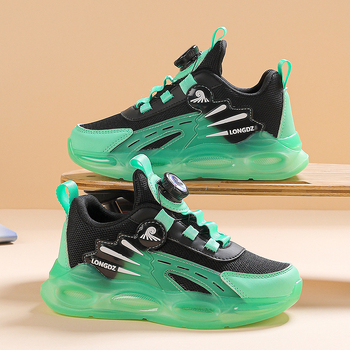 Παιδικά αθλητικά παπούτσια με πλέγμα, ανάλαφρη EVA σόλα, αντιολισθητική εξωτερική σόλα, κλείσιμο με περιστρεφόμενη αγκράφα, unisex, κατάλληλα για ηλικίες 4–16 ετών, για άνοιξη και φθινόπωρο