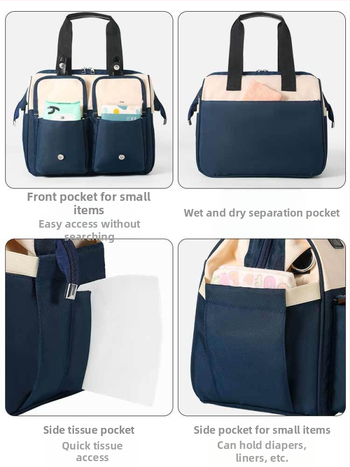 Τσάντα για μαμάδες με πολλαπλά διαμερίσματα, αδιάβροχη, ελαφριά, Oxford ύφασμα - Άνοιξη 2025
