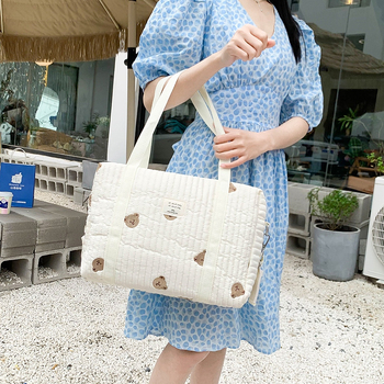 Κεντημένη τσάντα μητέρας – κομψή, ελαφριά, με μεγάλο χώρο, crossbody για μητέρες και μωρά (Νάιλον; ζωϊκό μοτίβο; επένδυση πολυεστέρα; μεγάλη χωρητικότητα; διαχωρισμός στεγνό-υγρό)