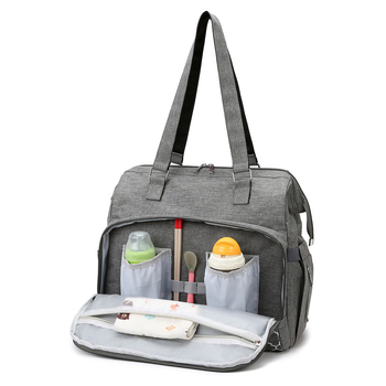 Τσάντα μητέρας–μωρού με μεγάλη χωρητικότητα, μονωμένη και αδιάβροχη· πολυλειτουργική, μετατρέπεται από σακίδιο σε τσάντα ώμου, με διαχωρισμό στεγνό/υγρό