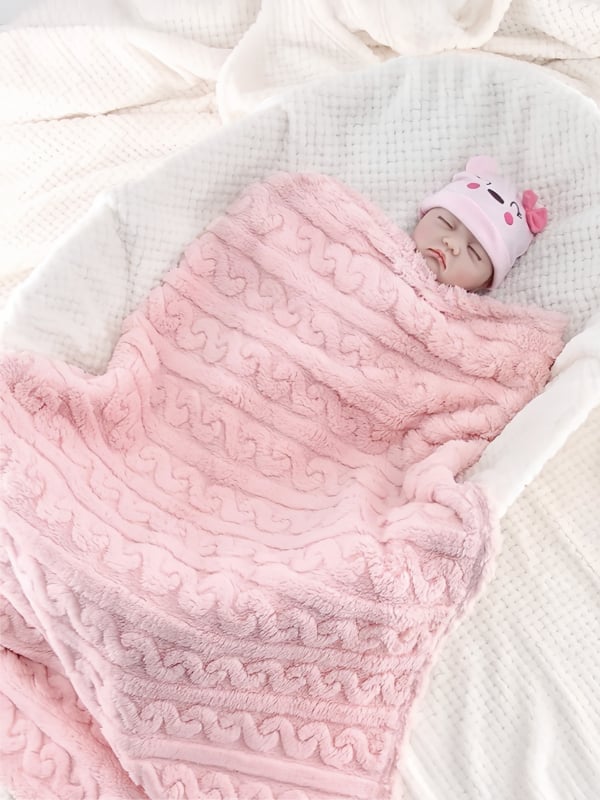 Бебешко одеяло от корал флис, 150D жакард, тегло 200–300 g, двустранно пухкаво, възможност за персонализация