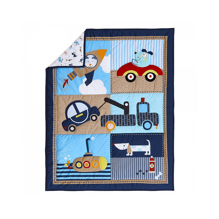 Kūdikių siuvinėta pledas su mielu gėlių raštu, iš poliesterio ir medvilnės mišinio, 0.9 kg, pavasaris ir ruduo