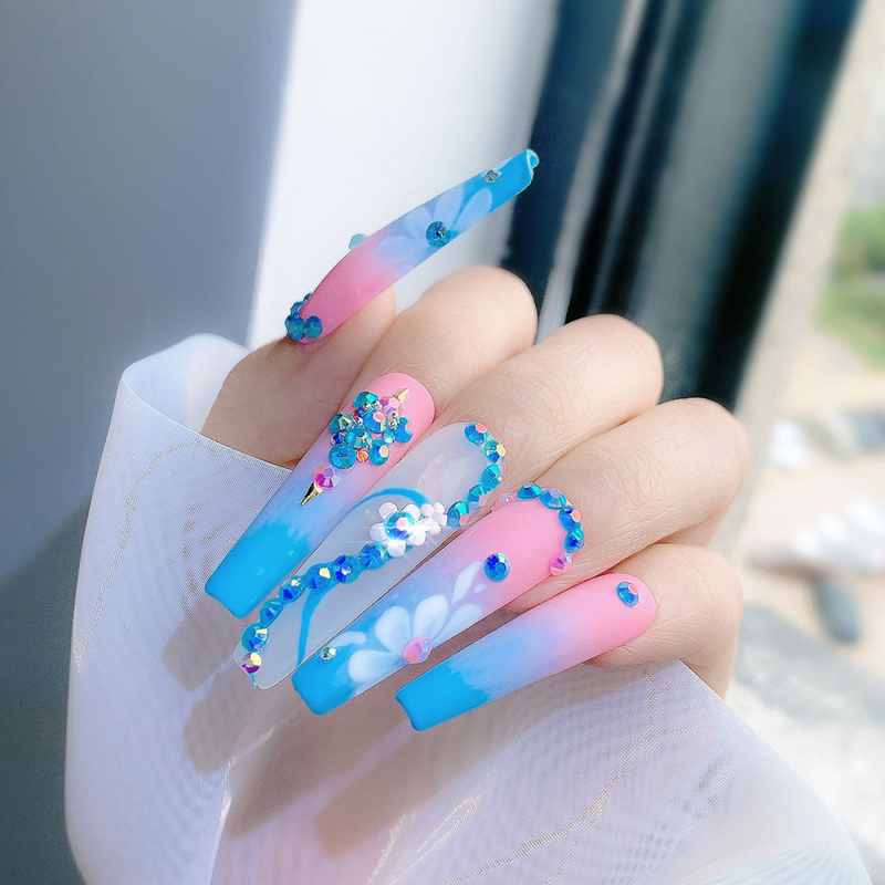 Mo ran AB fluorescencijske resin rhinestones za nokte, s plosnim stražnjim dijelom, kutija s 24 odjeljaka, Princess serija, za DIY nakit