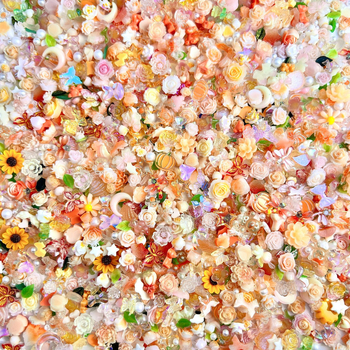 Set materijala za DIY nokte s ukrasima ruža, bisera i mašne — smola, Princess serija, OEM