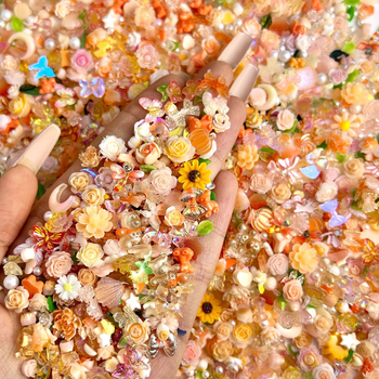 Set materijala za DIY nokte s ukrasima ruža, bisera i mašne — smola, Princess serija, OEM