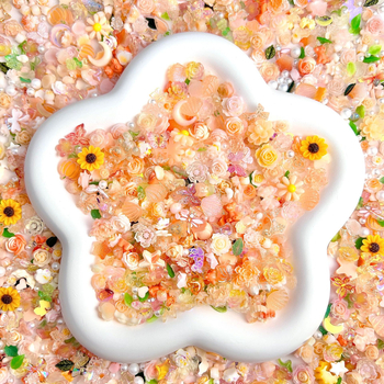 Set materijala za DIY nokte s ukrasima ruža, bisera i mašne — smola, Princess serija, OEM