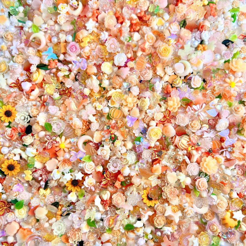 Set materijala za DIY nokte s ukrasima ruža, bisera i mašne — smola, Princess serija, OEM