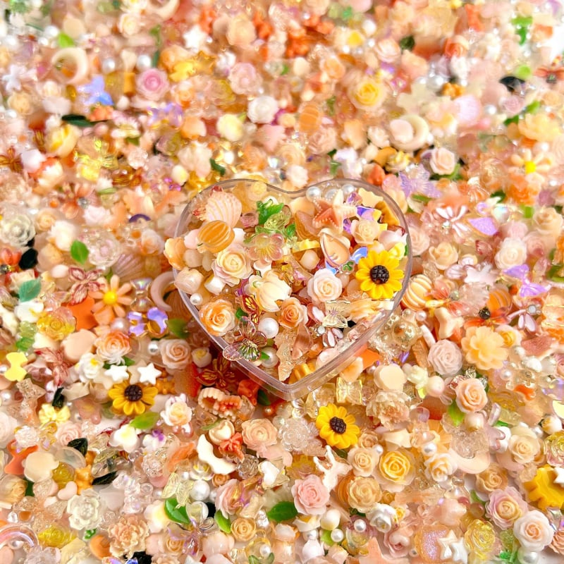 Set materijala za DIY nokte s ukrasima ruža, bisera i mašne — smola, Princess serija, OEM