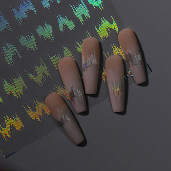 Αυτοκόλλητα νυχιών με κολλητική βάση, φθοριστικά και ανακλαστικά, καρό σχέδιο, μοντέλο M-504, προέλευση Σαντόνγκ