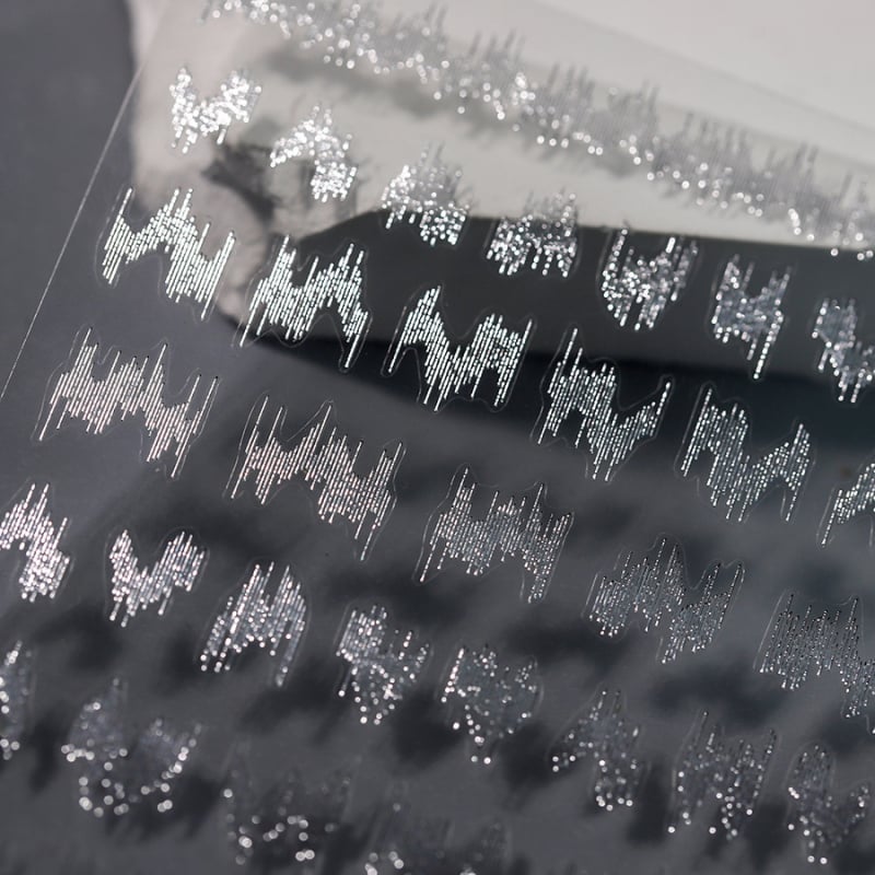 Αυτοκόλλητα νυχιών με κολλητική βάση, φθοριστικά και ανακλαστικά, καρό σχέδιο, μοντέλο M-504, προέλευση Σαντόνγκ