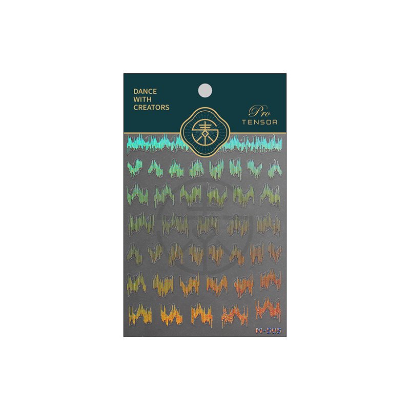 Αυτοκόλλητα νυχιών με κολλητική βάση, φθοριστικά και ανακλαστικά, καρό σχέδιο, μοντέλο M-504, προέλευση Σαντόνγκ