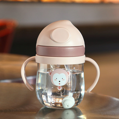 Παιδικό κύπελλο εκμάθησης πόσης – Σίπι κυπέλλο για γάλα και νερό, με χερούλι και λουρί πλάτης, Καρτούν στυλ, Υλικό PC