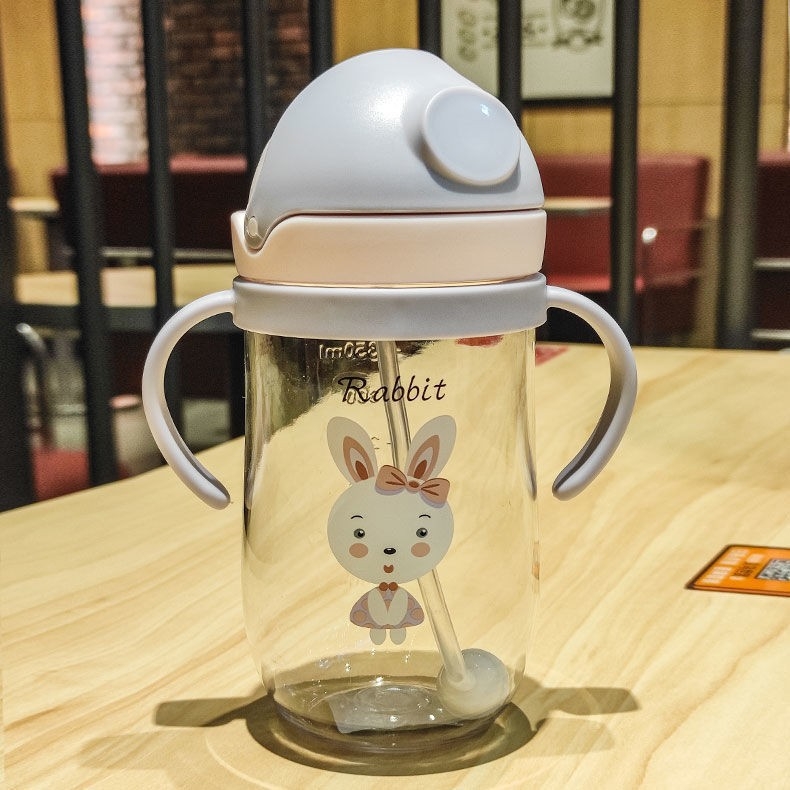 Παιδικό κύπελλο εκμάθησης πόσης – Σίπι κυπέλλο για γάλα και νερό, με χερούλι και λουρί πλάτης, Καρτούν στυλ, Υλικό PC