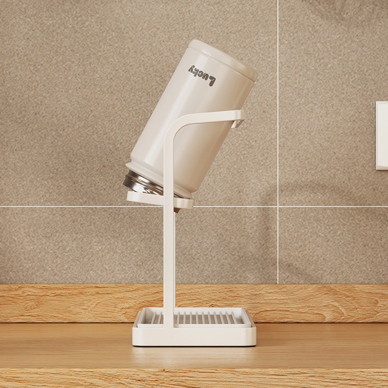 Puodelių laikiklis — dviejų sluoksnių, apversto drenažo dizainas, iš anglies plieno, stalinis arba pakabinamas montavimas, be gręžimo