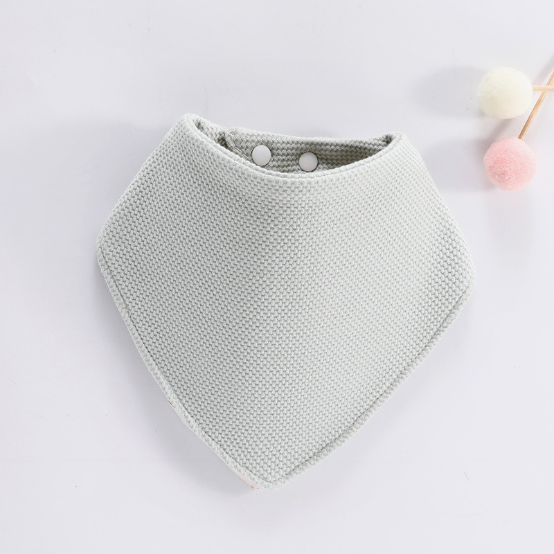 Триъгълен памучен бебешки лигавник за попиване - над 95% памук, абсорбиращ, шарки: каре/едноцветен/точки, за бебета и малки деца