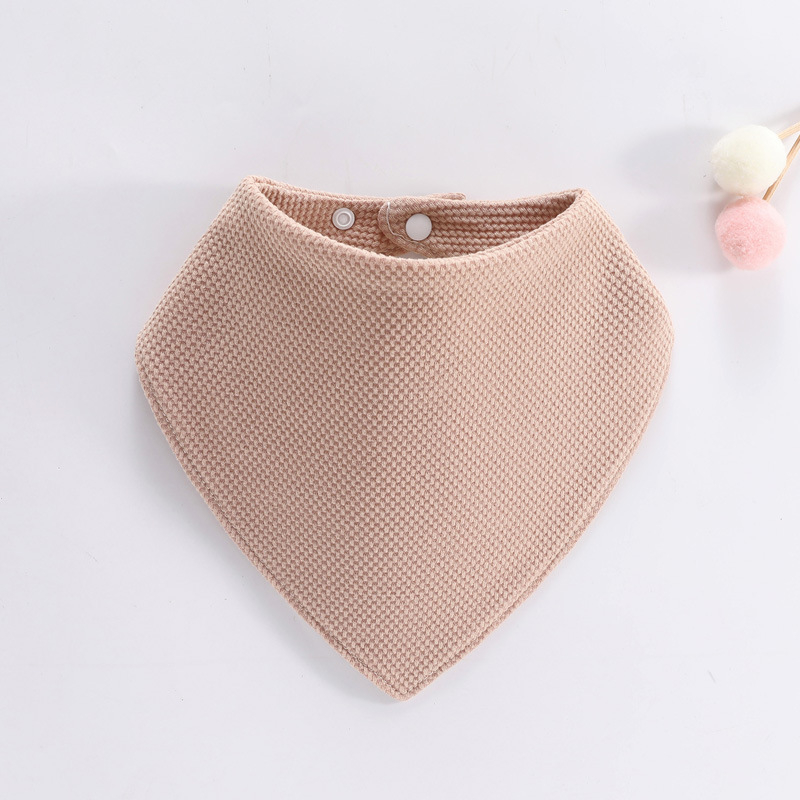 Триъгълен памучен бебешки лигавник за попиване - над 95% памук, абсорбиращ, шарки: каре/едноцветен/точки, за бебета и малки деца