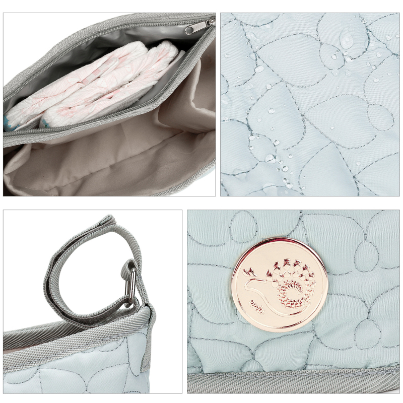 Чанта за бебешка количка – стил ръчна чанта, полиестер, водоустойчива, мокро/сухо разделение, размери 40×8,5×20 см