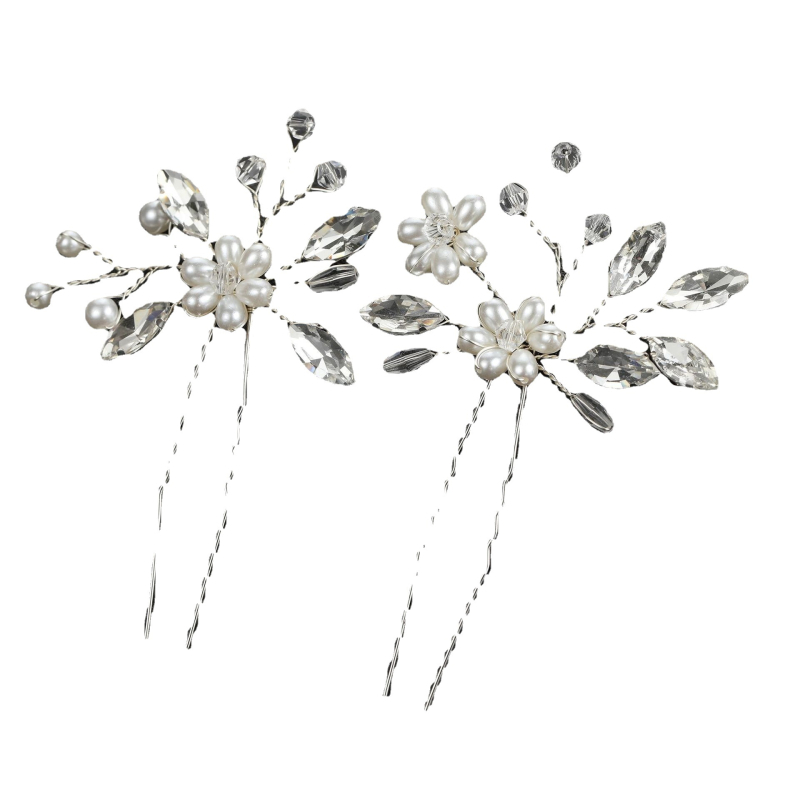 Krištolinė plaukų šakutė su gėlių motyvu, moterų vestuvinis plaukų aksesuaras, galimybė pritaikyti