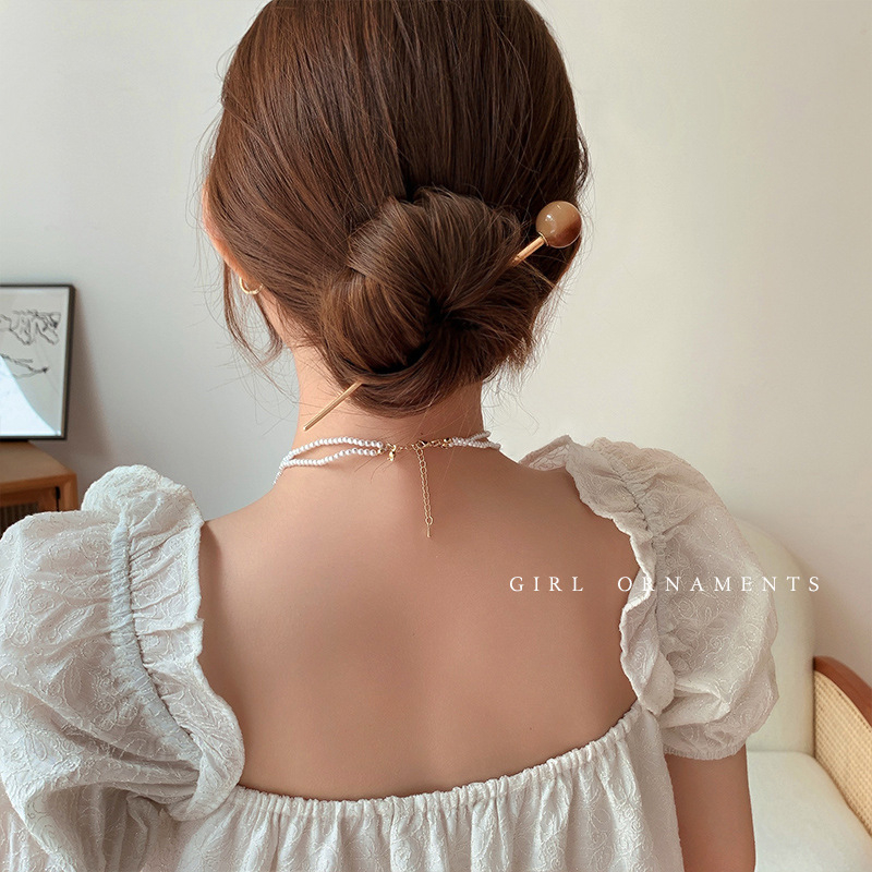 Moterų plaukų segtukas iš lydinio, retro stilius, apvali kamuolys, elektroplatavimas, pritaikymas galimas