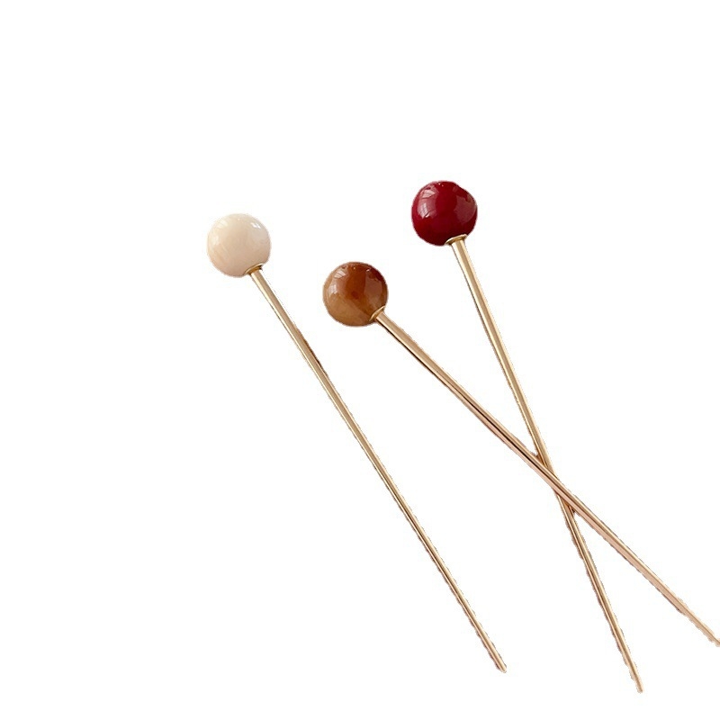 Moterų plaukų segtukas iš lydinio, retro stilius, apvali kamuolys, elektroplatavimas, pritaikymas galimas