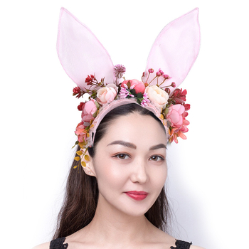 Nėrinių plaukų juosta su kiškių ausimis, pasakų stiliaus, galvos aksesuaras moterims, Yiwu Loulin jewelry