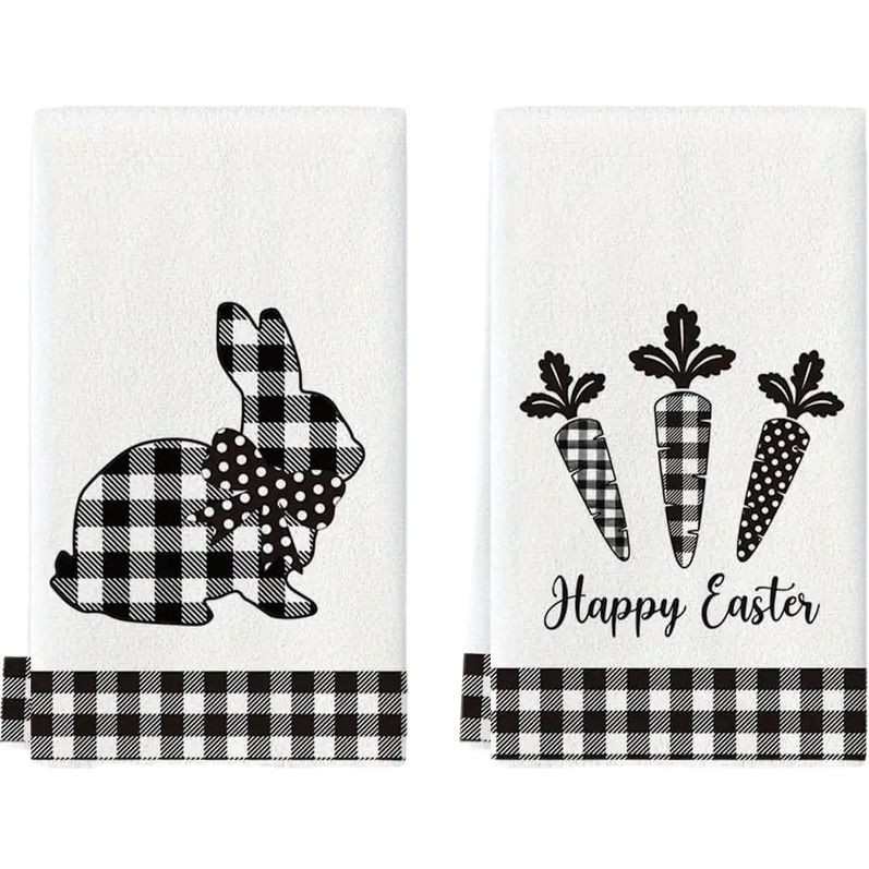 Indų plovimo šluostė su Velykų kiškių ir pelės galvos motyvais; superfininis pluoštas; siūlas 150D; svoris >200 g; pritaikomas apdorojimas