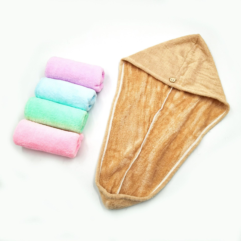 Korejas stilā matu žāvēšanas cepure - korāla fleece, uzsūcoša, ātra žāvēšana, 80-99 g, Nahe