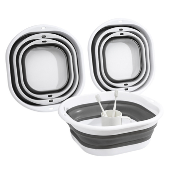 Saliekams plastmasas sejas mazgājamais trauks, kvadrātformas, viegls un pārnēsājams, pastiprināta konstrukcija, svars 114 g