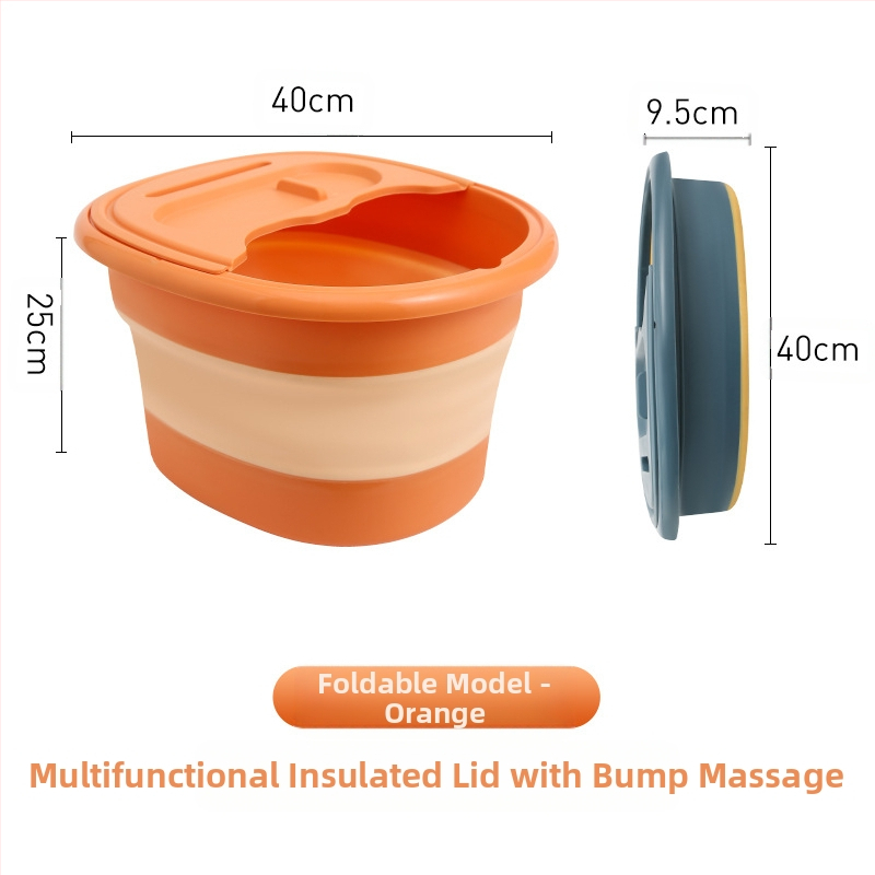 Sulankstomas plastinės kojų vonios kibiras suaugusiems — nešiojamas dizainas, Orange prekės ženklas