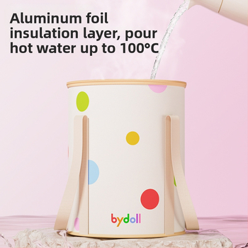 Sulankstoma kojų vonelė namų ir kelionėms — medžiaga: tarpaulinas, PE ir aliuminio plėvelė; penkių sluoksnių izoliacija su dangteliu; tinkama suaugusiems; Prekės ženklas: Spring Association